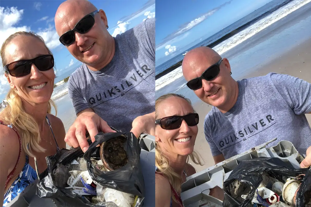 Community beach clean-up event near Flamingo Beach Costa Rica