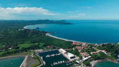 Playa Flamingo white sand beach and Flamingo Marina in Guanacaste