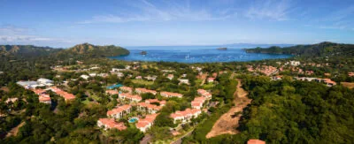Aerial view of Playas del Coco town center