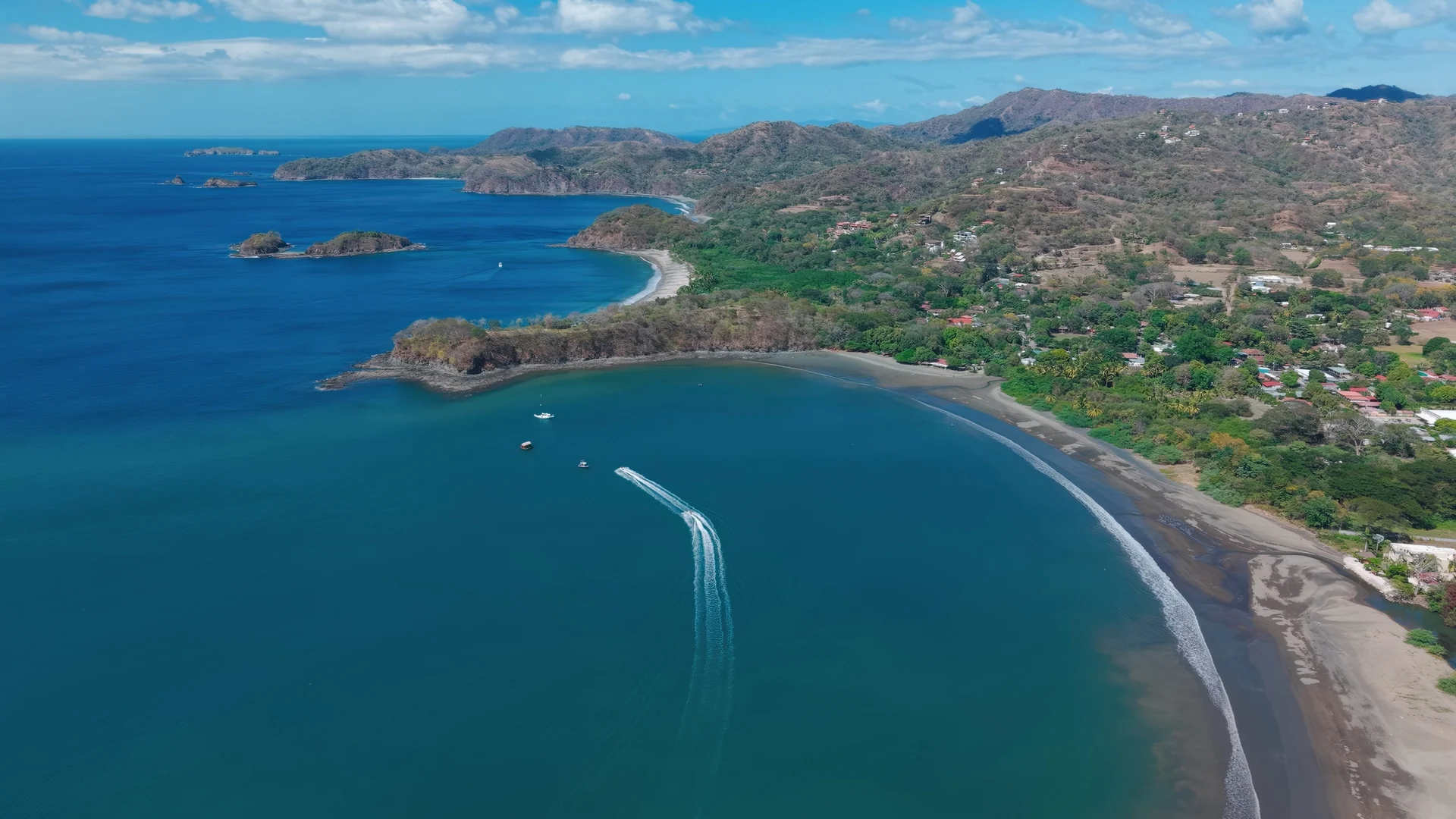 Playa Potrero beach and its calm bay in Guanacaste, Costa Rica