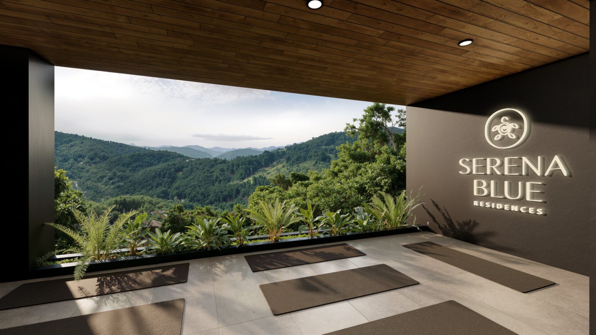 Yoga deck render at Serena Blue